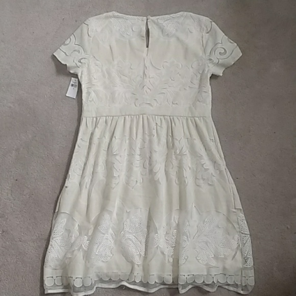 NWT Old Navy Cream Lace Crochet Babydoll Dress - Picture 6 of 7